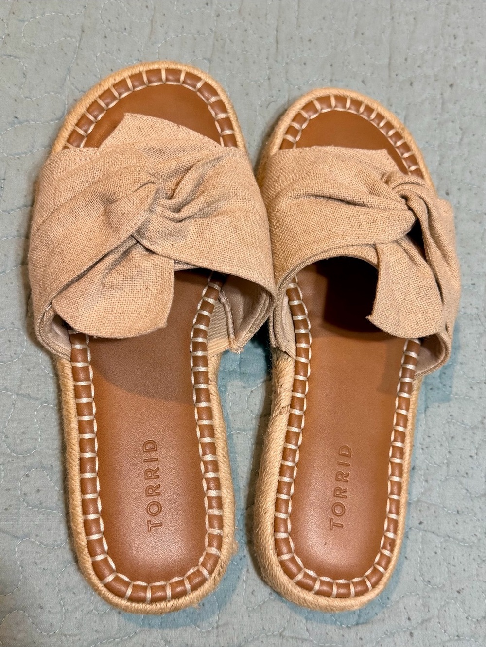 TORRID Tan Knotted Slide Mules